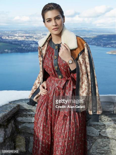 Actor Kriti Sanon is photographed for Harpers Bazaar magazine on December 12, 2019 in Burgenstock spa, Switzerland.