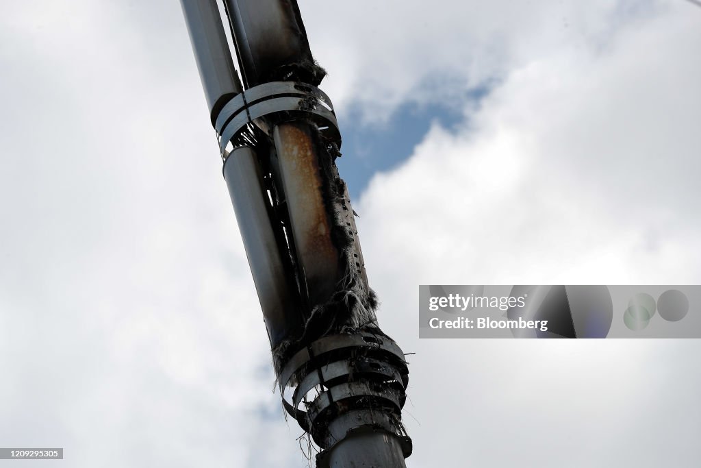 Telecom Fire A fire-damaged telecom tower, reported in local media as being a 5G ...