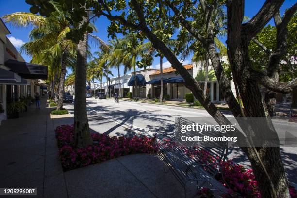 Worth Avenue stands without any traffic in Palm Beach, Florida, U.S., on Friday, April 3. 2020. With more than 10 million people across the nation...