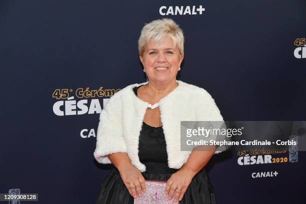Mimie Mathy poses on the Cesar Film Awards 2020 Ceremony red carpet for an episode of 'Call my agent' at the Cesar Film Awards 2020 Ceremony At Salle...