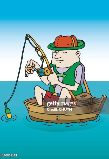 fisherman - fish farm stock illustrations