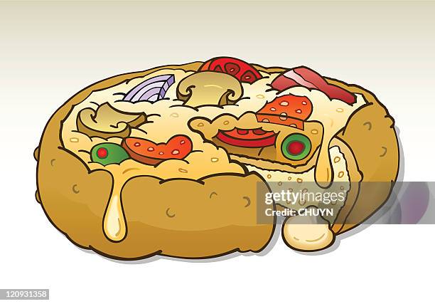 chicago-style pizza - pizza sauce stock illustrations