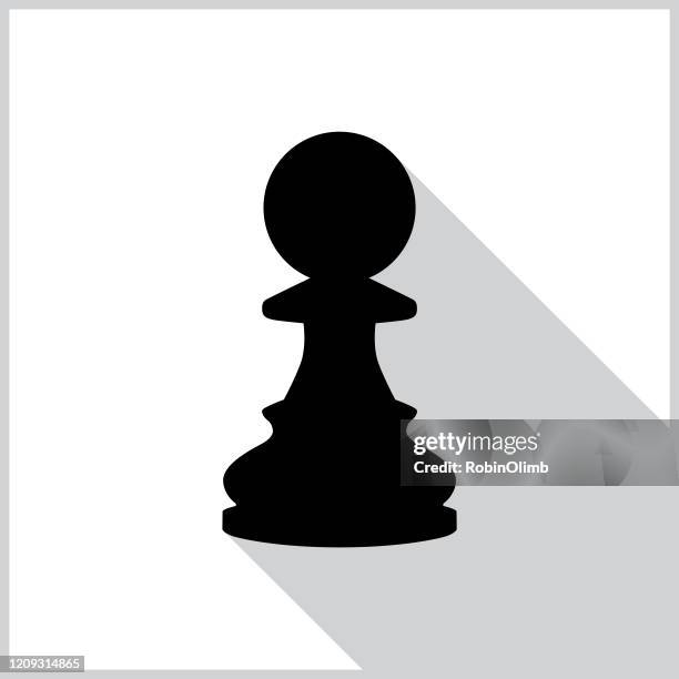 bauernschachstück schatten-symbol - pawn chess piece stock-grafiken, -clipart, -cartoons und -symbole