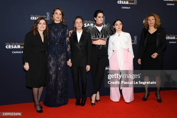 Adele Haenel, Celine Sciamma, Noemie Merlant and Luana Bajrami arrive at the Cesar Film Awards 2020 Ceremony At Salle Pleyel In Paris on February 28,...