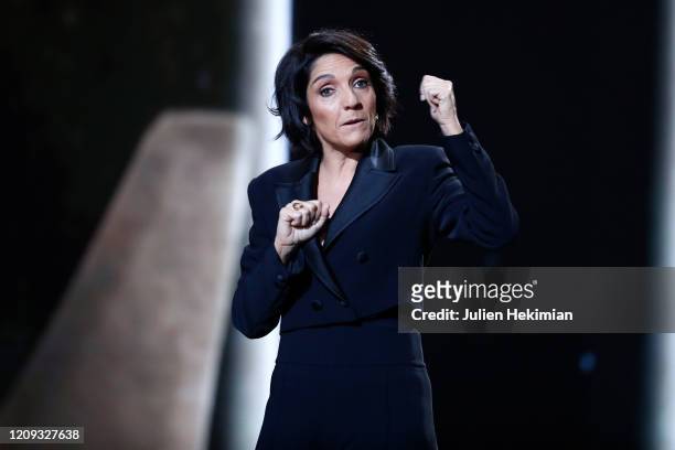 Florence Foresti on stage during the Cesar Film Awards 2020 Ceremony At Salle Pleyel In Paris on February 28, 2020 in Paris, France.