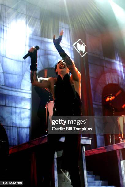 July 19: MANDATORY CREDIT Bill Tompkins/Getty Images Marilyn Manson performs on July 19, 2007 in New York City.