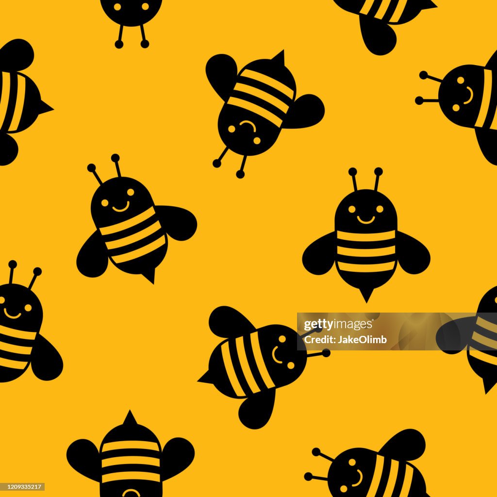 Cute Bee Pattern Silhouette