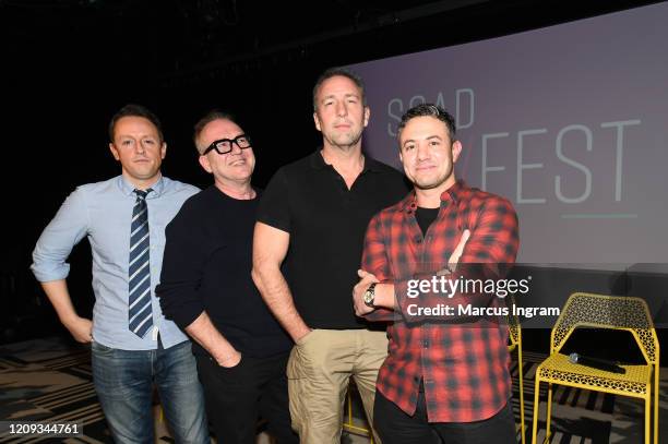 Jack Lothian, Bill Eagles, Paul Biddiss and Warren Brown attend SCAD aTVfest 2020 - "Strike Back" on February 28, 2020 in Atlanta, Georgia.