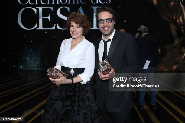 Fanny Ardant, who won the “Best Actress in supporting role” award and Nicolas Bedos, who won the “Best Original Screenplay” award; both for the movie...