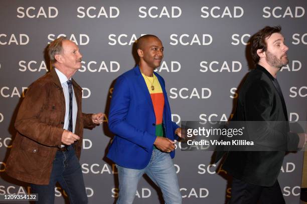 Michael O'Neill, J. August Richards and Clive Standen attend SCAD aTVfest 2020 - "Council Of Dads" on February 28, 2020 in Atlanta, Georgia.