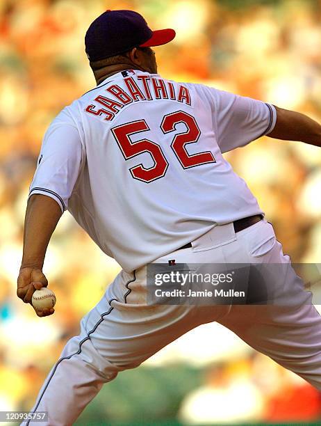 Sabathia of the Cleveland Indians pitches against the Chicago White Sox during their game Thursday, July 22 in Cleveland. The Indians were defeated...