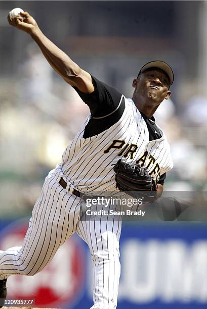 Pittsburgh Pirates pitcher Salomon Torres in action against the Tampa Bay Devil Rays on June 12, 2005 at PNC Park in Pittsburgh, Pennsylvania.