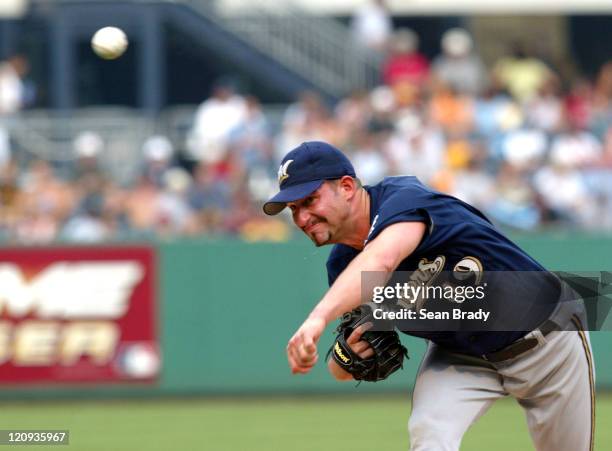 Brewers' #49 Doug Davis during a game against Pittsburgh at PNC Park in Pittsburgh, Pennsylvania on July 2, 2004.