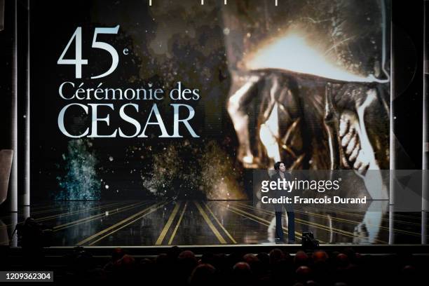 Florence Foresti on stage during the Cesar Film Awards 2020 Ceremony at Salle Pleyel on February 28, 2020 in Paris, France.