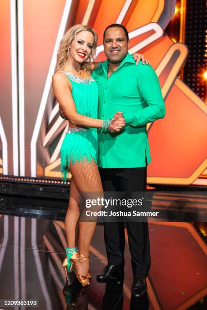Ailton Goncalves da Silva and Isabel Edvardsson are seen on stage during the 1st show of the 13th season of the television competition "Let's Dance"...