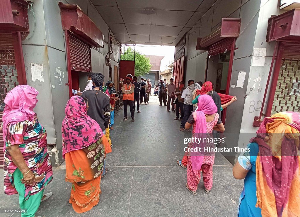 Banks Operate Amid Three Week Lockdown In India To Stop Spread Of Coronavirus COVID-19