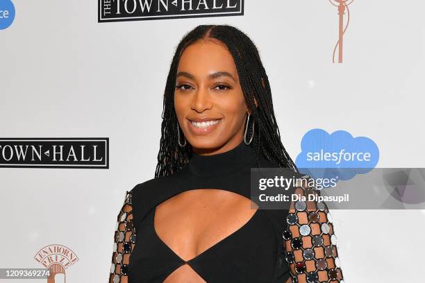 Honoree Solange Knowles attends The Lena Horne Prize for Artists Creating Social Impact inaugural celebration at The Town Hall on February 28, 2020...