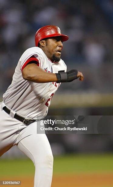 Los Angeles Angels' Right Fielder, Vladimir Guerrero, hustles around the bases during the Angels' 12-5 victory over the Chicago White Sox May 10,...