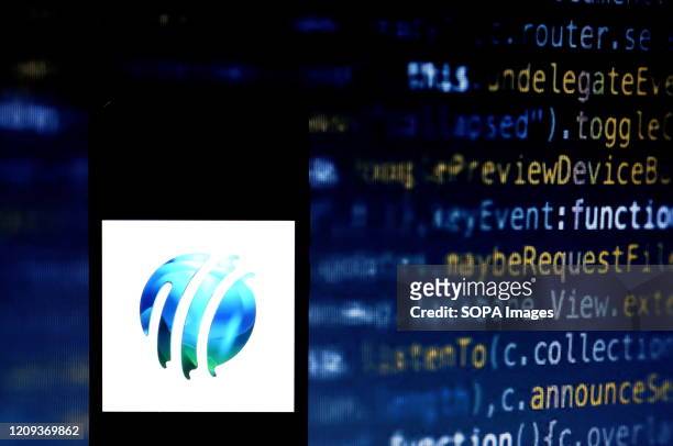 In this photo illustration ICC logo seen displayed on a smartphone.