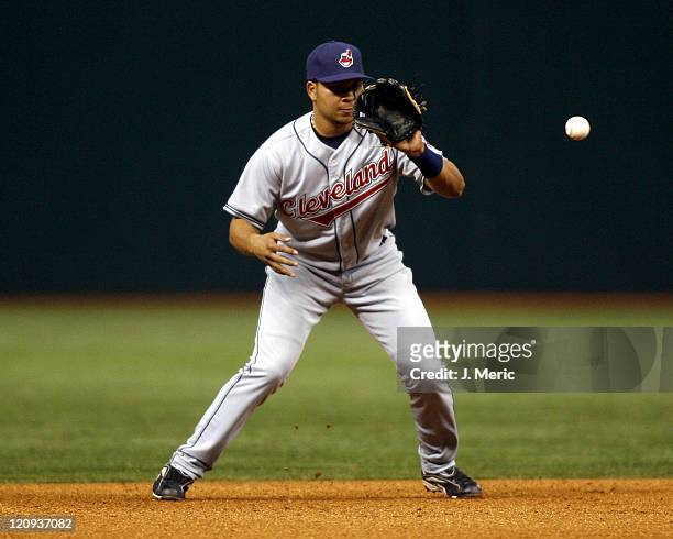 Cleveland infielder Jhonny Peralta makes the play during Friday night's game against Tampa Bay at Tropicana Field in St. Petersburg, Florida on April...