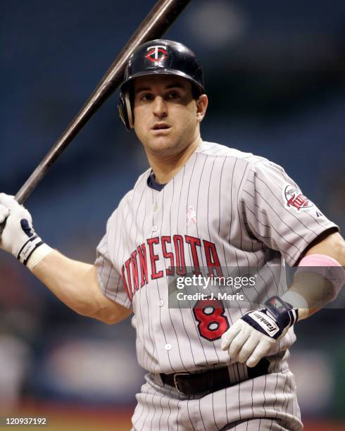 MInnesota Twins second baseman Nick Punto looks in disbelief as he is called out on strikes against the Tampa Bay Devil Rays on Sunday, May 8, 2005...