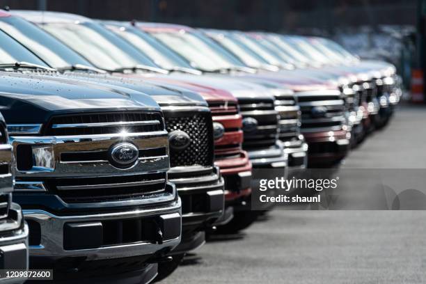 2020 ford f-150 pickup trucks - vehicle grille stock pictures, royalty-free photos & images