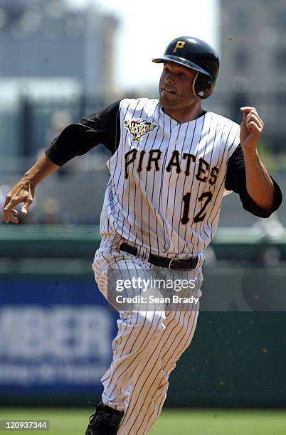 Pittsburgh Pirates Freddy Sanchez runs to third base during action against Washington at PNC Park in Pittsburgh, Pennsylvania on July 16, 2006.