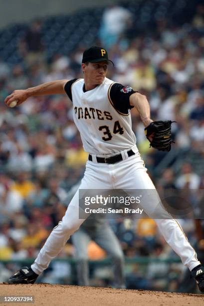Pirate Kris Benson throws against Milwaukee at PNC Park in Pittsburgh, Pennsylvania July 3, 2004
