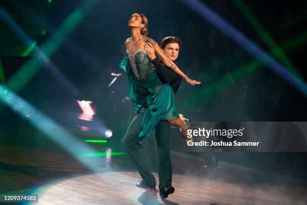 Sabrina Setlur and Nikita Kuzmin perform on stage during the 1st show of the 13th season of the television competition "Let's Dance" on February 28,...