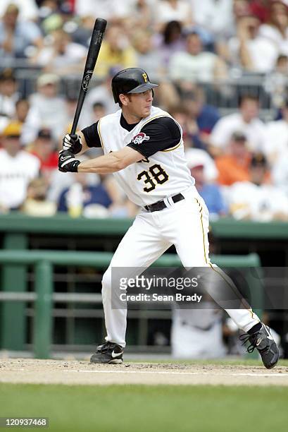 Pittsburgh Pirates Jason Bay in action against the Milwaukee Brewers on September 21, 2003 at PNC Park in Pittsburgh, Pennsylvania.