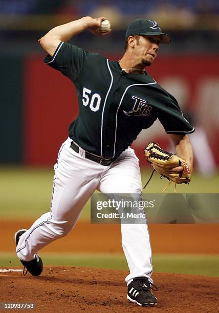 Tampa Bay starting pitcher James Shields prepares to make a pitch during Wednesday night's action against Toronto at Tropicana Field in St....