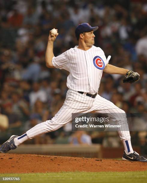 Greg Maddux pitcher of the Chicago Cubs on the mound during game action at Wrigley Field, Chicago, Illinois, USA. July 19 the Houston Astros over the...