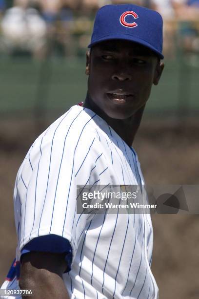 Re-habbing Alfonso Soriano, at Wrigley Field, Chicago, Illinois, April 22, 2007. A full house of 40000 + fans watched the Chicago Cubs fall to the...