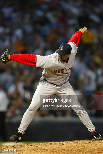 Boston Red Sox Reliever, Michael Myers, pitching during the game against the Chicago White Sox July 23, 2005 at U.S. Cellular Field in Chicago,...