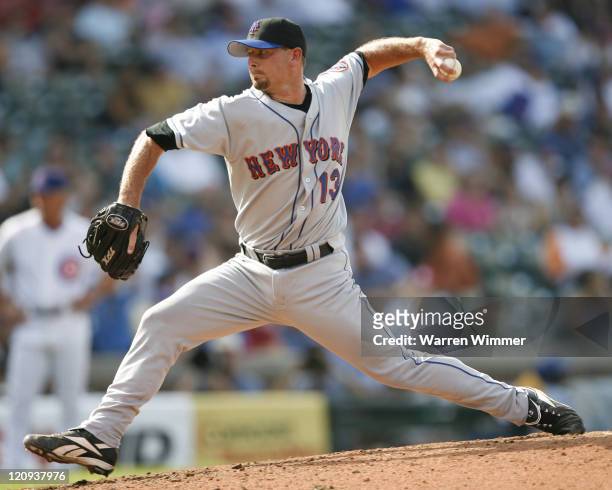 New York Met pitcher, Billy Wagner on the mound at Wrigley Field in Chicago, Illinois on July 14, 2006. The New York Mets over the Chicago Cubs by a...