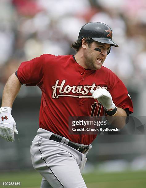 Houston Astros' Right Fielder, Lance Berkman singles to left field during their Interleague game versus the Chicago White Sox June10, 2007 at U.S....