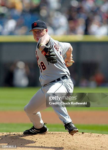 Detroit Tigers' Starting Pitcher, Jeremy Bonderman, pitches in the 1st inning of the game against the Chicago White Sox September4, 2005 at U.S....