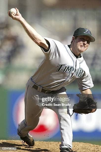 Tampa Bay Devil Rays pitcher Chad Orvelia in action against the Pittsburgh Pirates on June 12, 2005 at PNC Park in Pittsburgh, Pennsylvania.