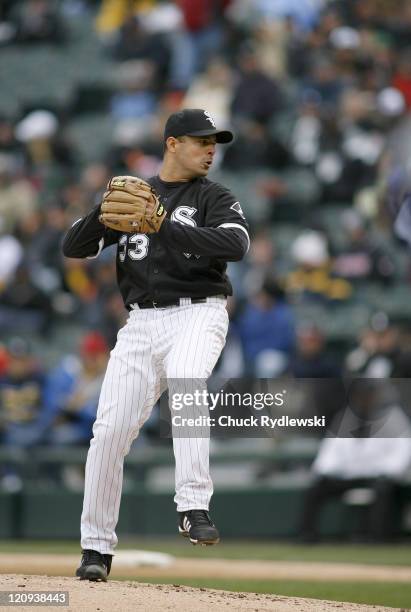 Chicago White Sox' Starter, Javier Vazquez pitches during their game against the Minnesota Twins April 7, 2007 at U.S. Cellular Field in Chicago,...