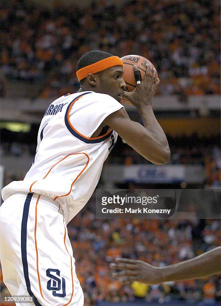 Syracuse Orange forward Hakim Warrick looks to drive the ball in a game against the Notre Dame Fighting Irish. Syracuse defeated Notre Dame 60-57 at...