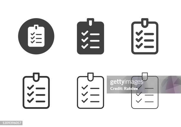 stockillustraties, clipart, cartoons en iconen met checklist board icons - multi-serie - instappen