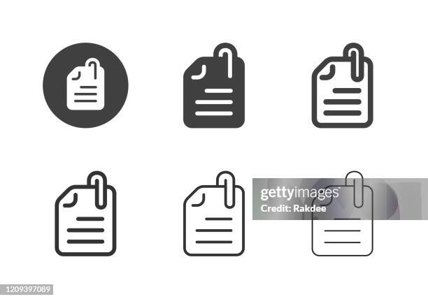 document paper clip icons - multi series - mail sorting facility stock illustrations