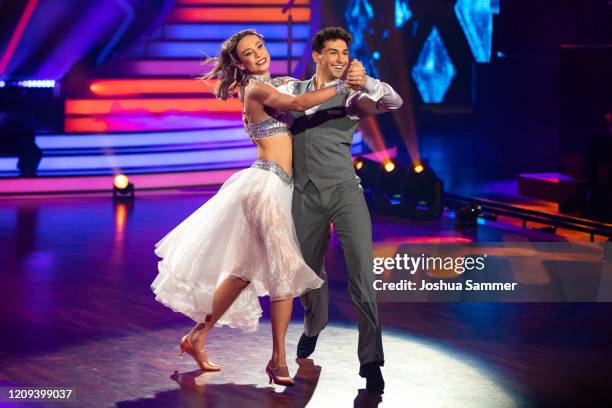 Loiza Lamers and Andrzej Cibis perform on stage during the 1st show of the 13th season of the television competition "Let's Dance" on February 28,...