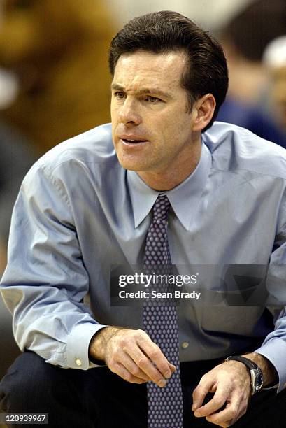 Head Coach Jamie Dixon checks out his team during first period action between the William and Mary Tribe and the University of Pittsburgh Panthers on...