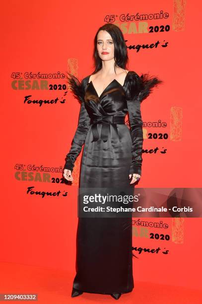 Eva Green poses at Le Fouquet's on February 28, 2020 in Paris, France.