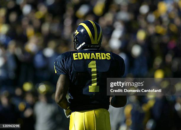 University of Michigan's Braylon Edwards . The No. 9-ranked Michigan football team broke open a close game with touchdowns on its first five...