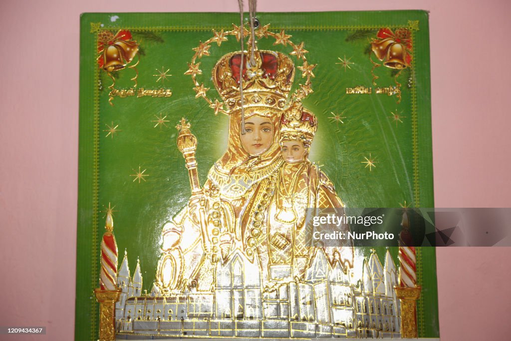 Picture of the Virgin Mary holding the baby Jesus hanging in the... News Photo - Getty Images Picture of the Virgin Mary holding the baby Jesus hanging in the... News Photo - Getty Images