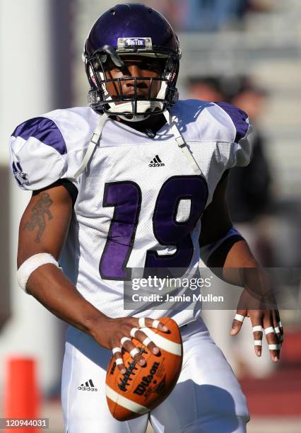 Northwestern Running Back, Tyrell Sutton, prior to the game against the Ohio State Buckeyes, November 12 at Ohio Stadium in Columbus, Ohio. The...