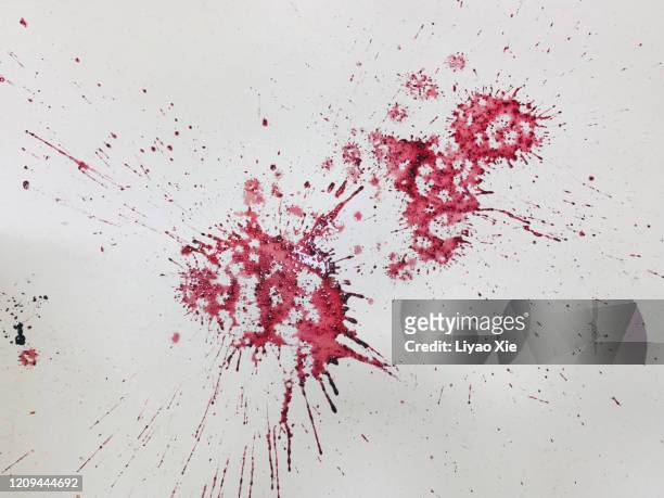 color splashing - blood stain stock-fotos und bilder