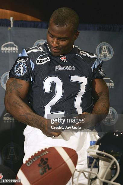 Ricky Williams, currently suspended by the National Football League, signed a one year contract with the Toronto Argonauts of the Canadian Football...